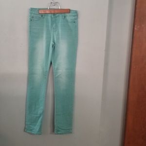 Girls Teal Colored Jeans